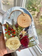 Arch Block Resin Large Bookend Shape Classic Elegant Handmade Flower Preservation Wedding Bouquet Flowers, Funeral Flowers