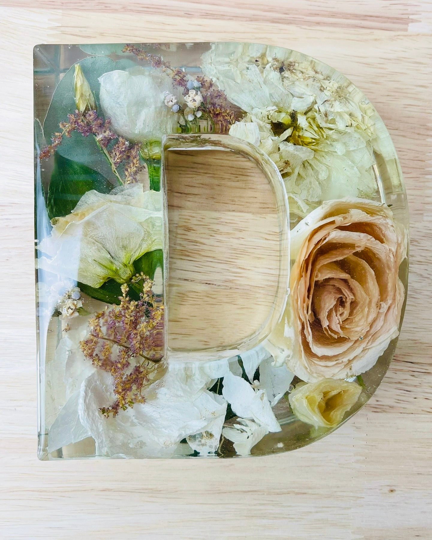 Jumbo Large Flower Preservation Letters 15CM x 4CM Letter for Wedding Bouquet Flowers, Funeral Flower Memorial Lettering Handmade Art