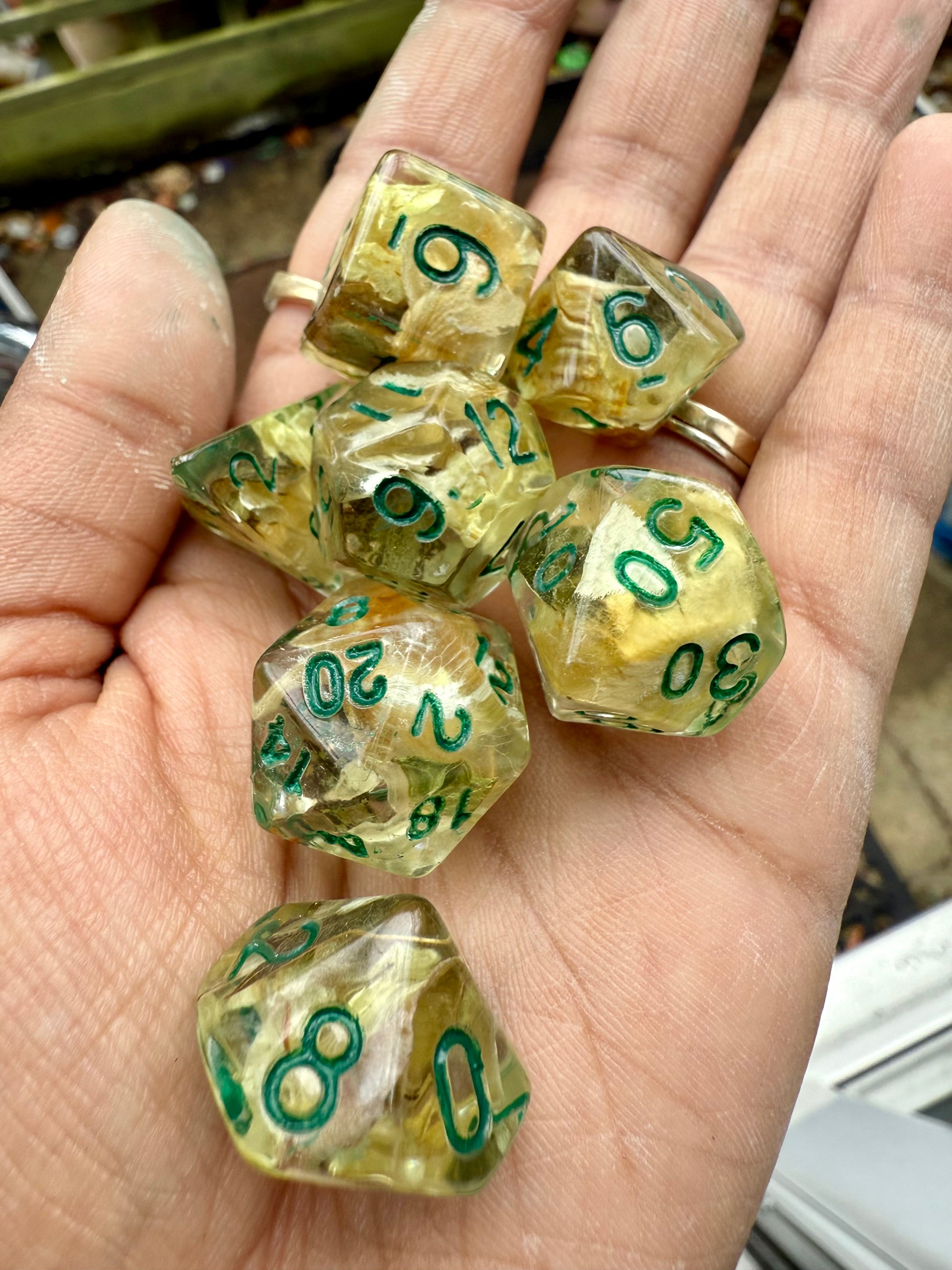 DND Dungeons and Dragons Dice Set Flower Preservation