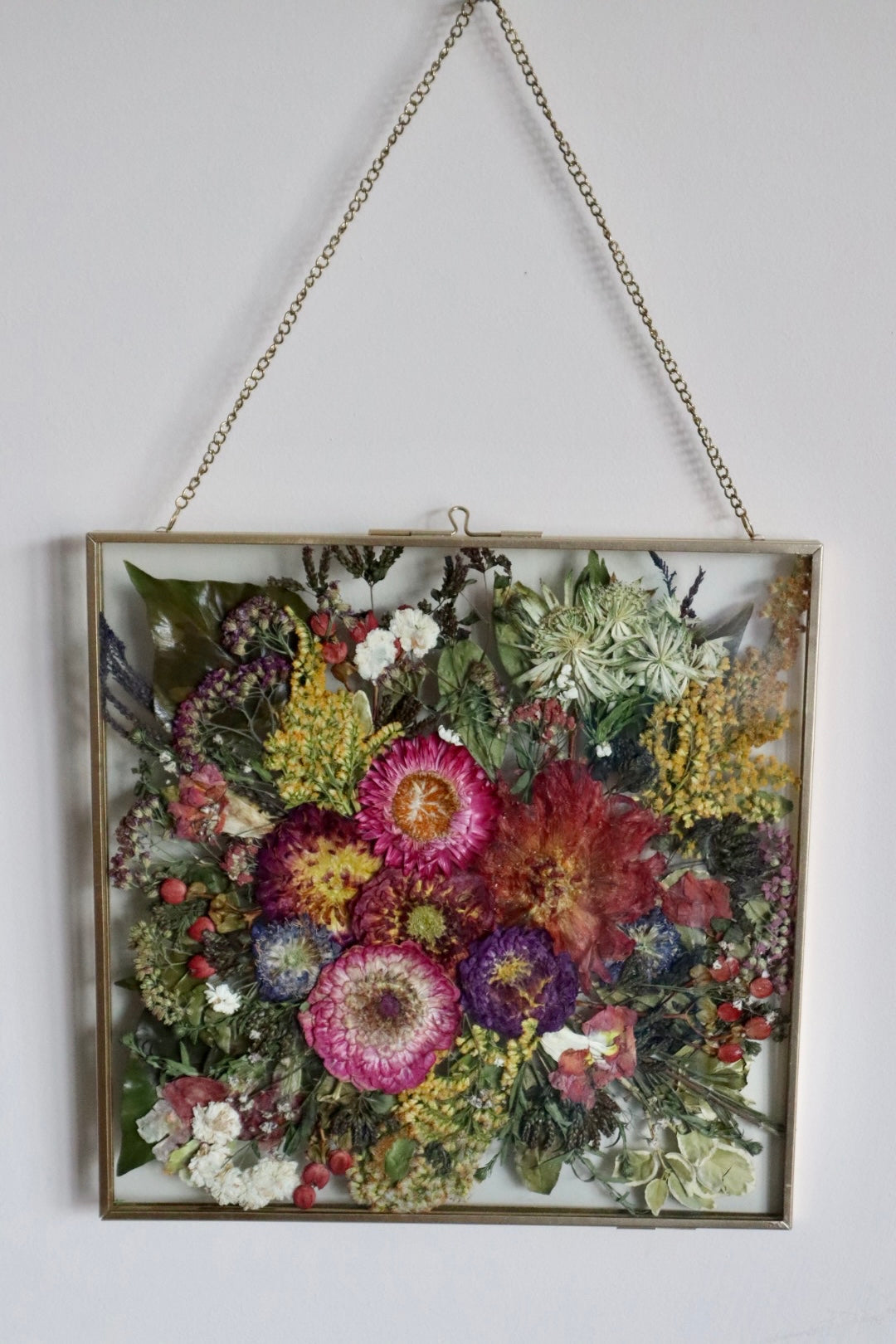 Pressed Flower Preservation Hanging Metal Wooden Frame