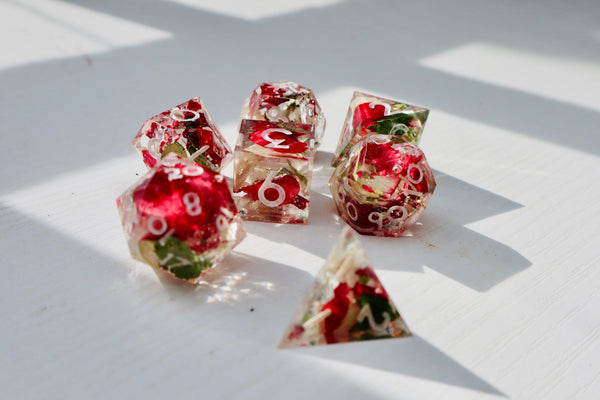 DND Dungeons and Dragons Dice Set Flower Preservation