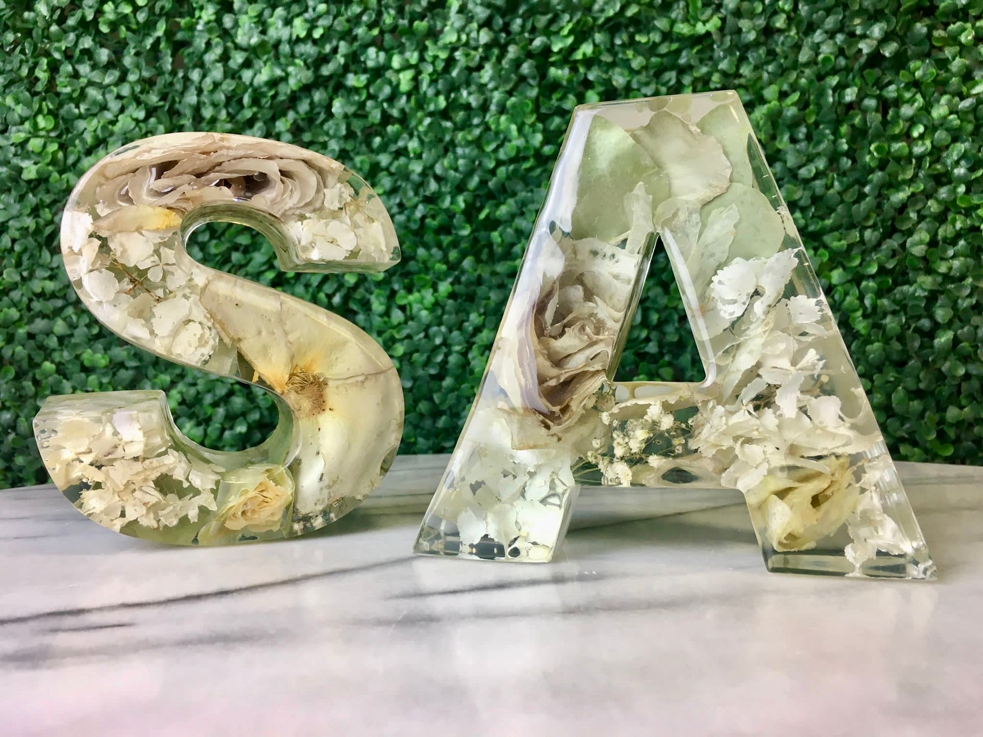 Jumbo Large Flower Preservation Letters 15CM x 4CM Letter for Wedding Bouquet Flowers, Funeral Flower Memorial Lettering Handmade Art