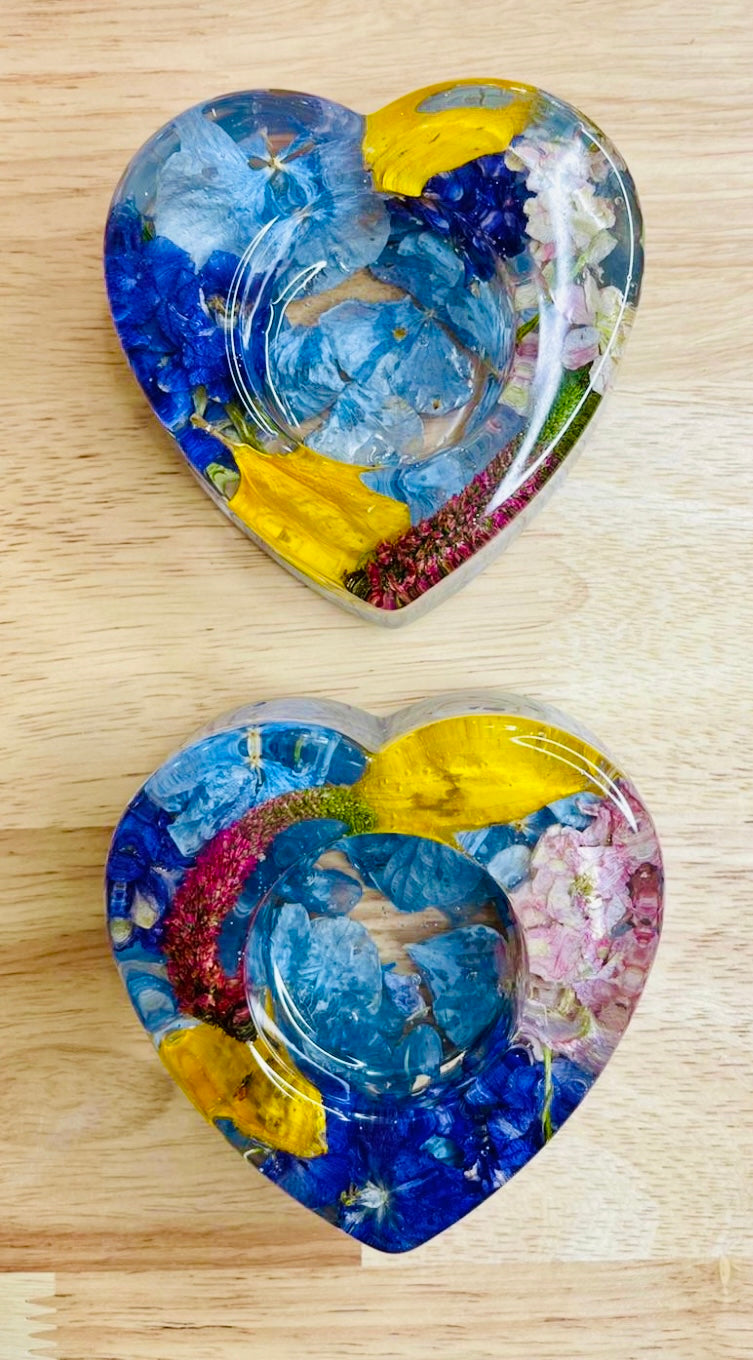 8.5CM Heart Tealight Holder | Resin Flower Preservation