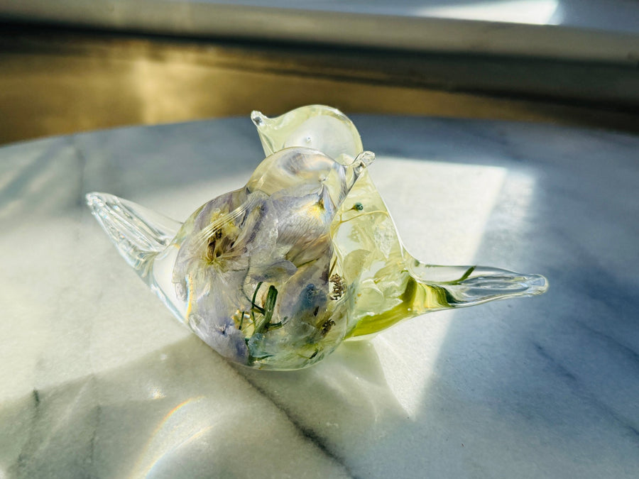 Resin Robin Memorial Keepsake with Real Flowers | Frog & Dog Also Available - Artisan Palace