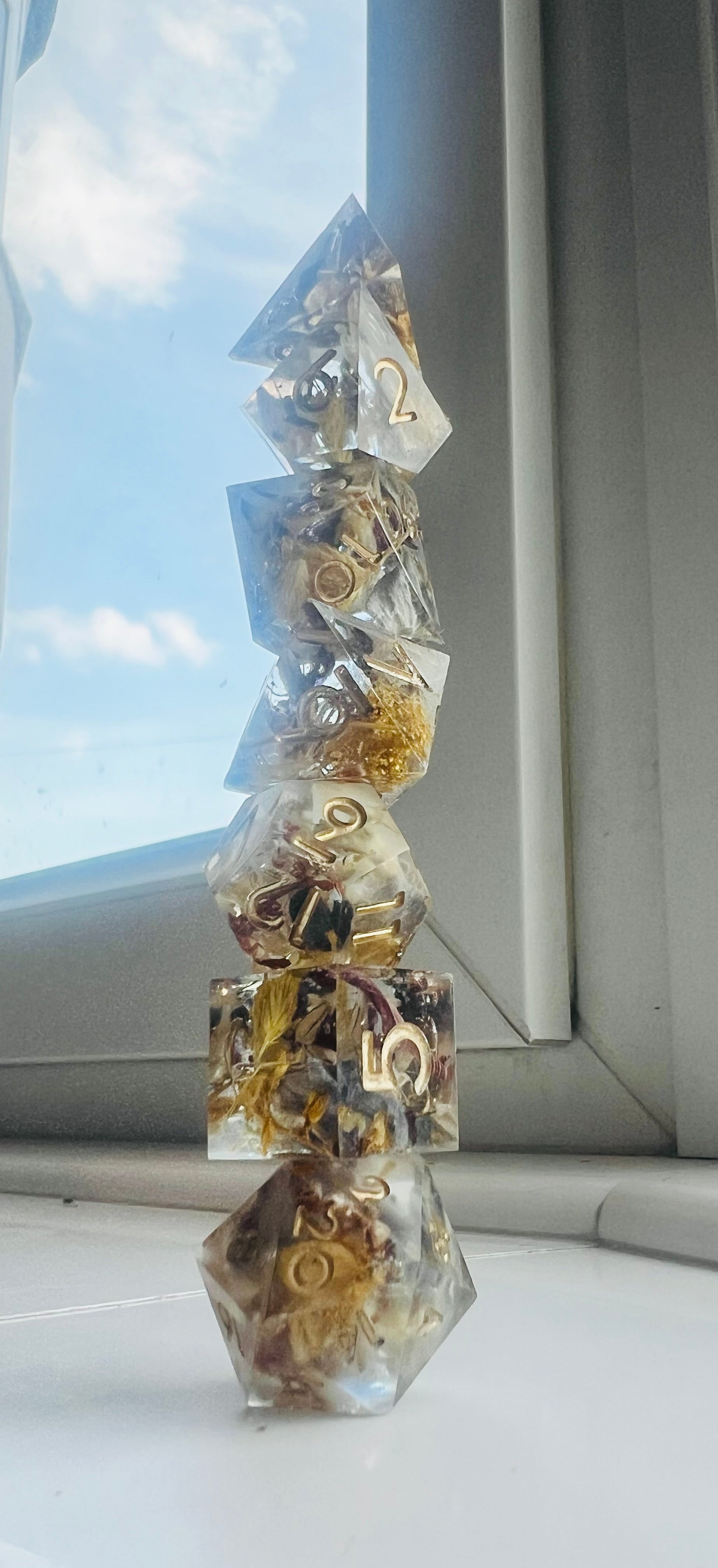DND Dungeons and Dragons Dice Set Flower Preservation