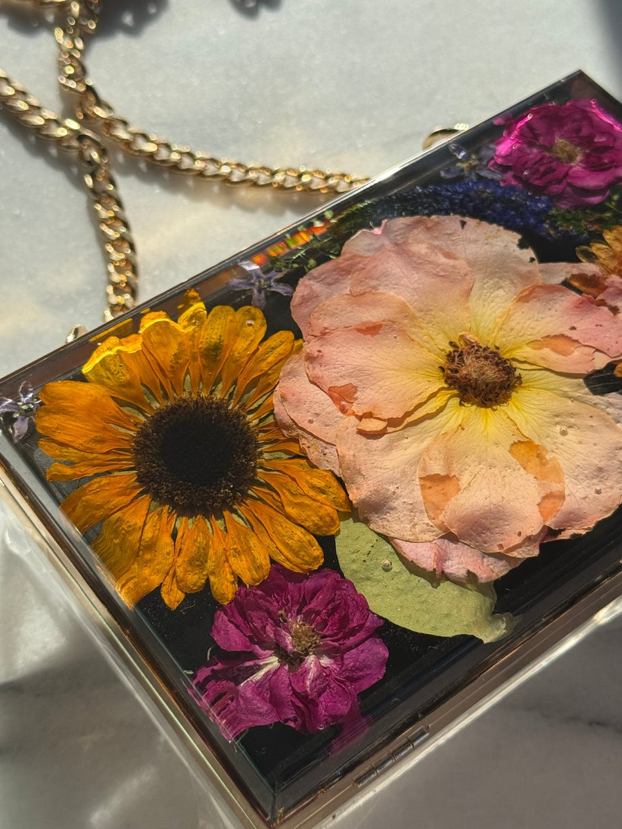 Resin Pressed Flower Clutch Bag - Artisan Palace