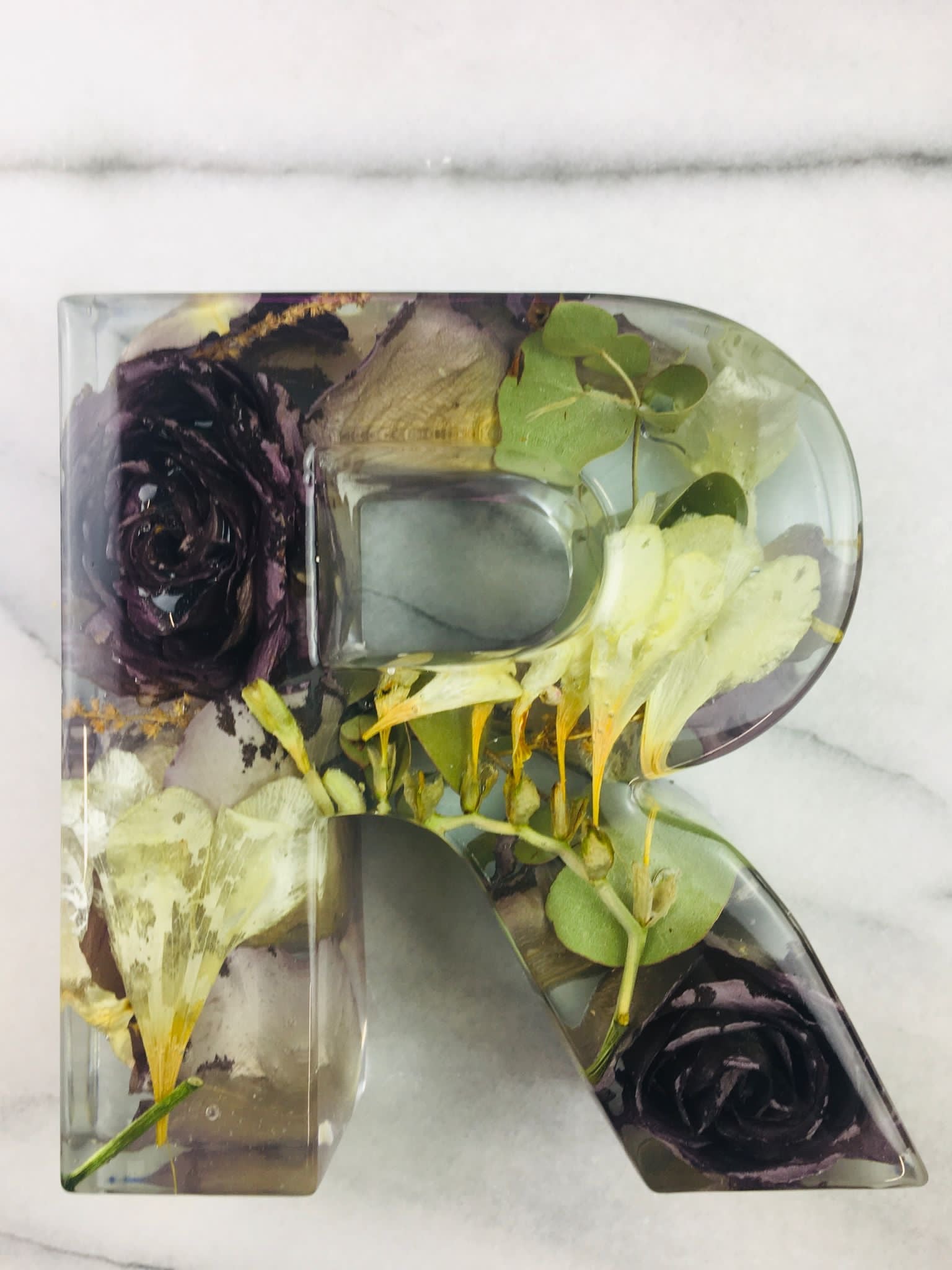 Jumbo Large Flower Preservation Letters 15CM x 4CM Letter for Wedding Bouquet Flowers, Funeral Flower Memorial Lettering Handmade Art