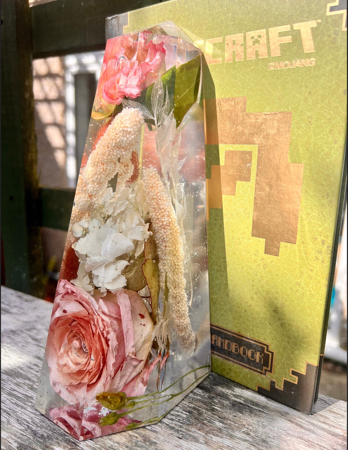 Resin Crystal Shaped Bookend Half Obelisk