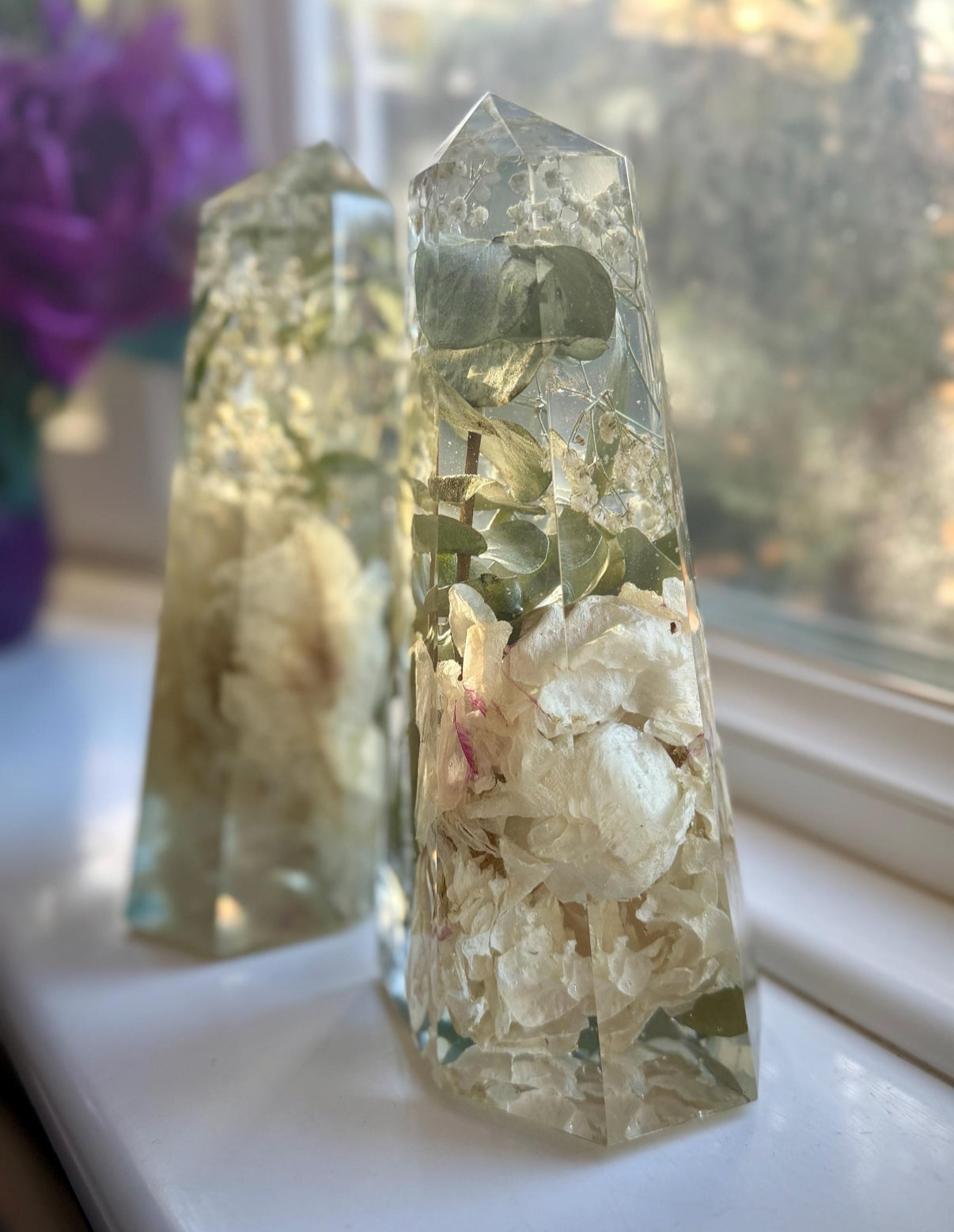 Resin Crystal Shaped Bookend Half Obelisk