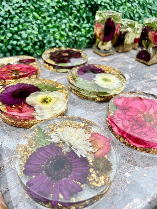 Coaster Round Circle Disk Flower Preservation Pressed Flowers Wedding Funeral Functional Gift 11cm x 2cm