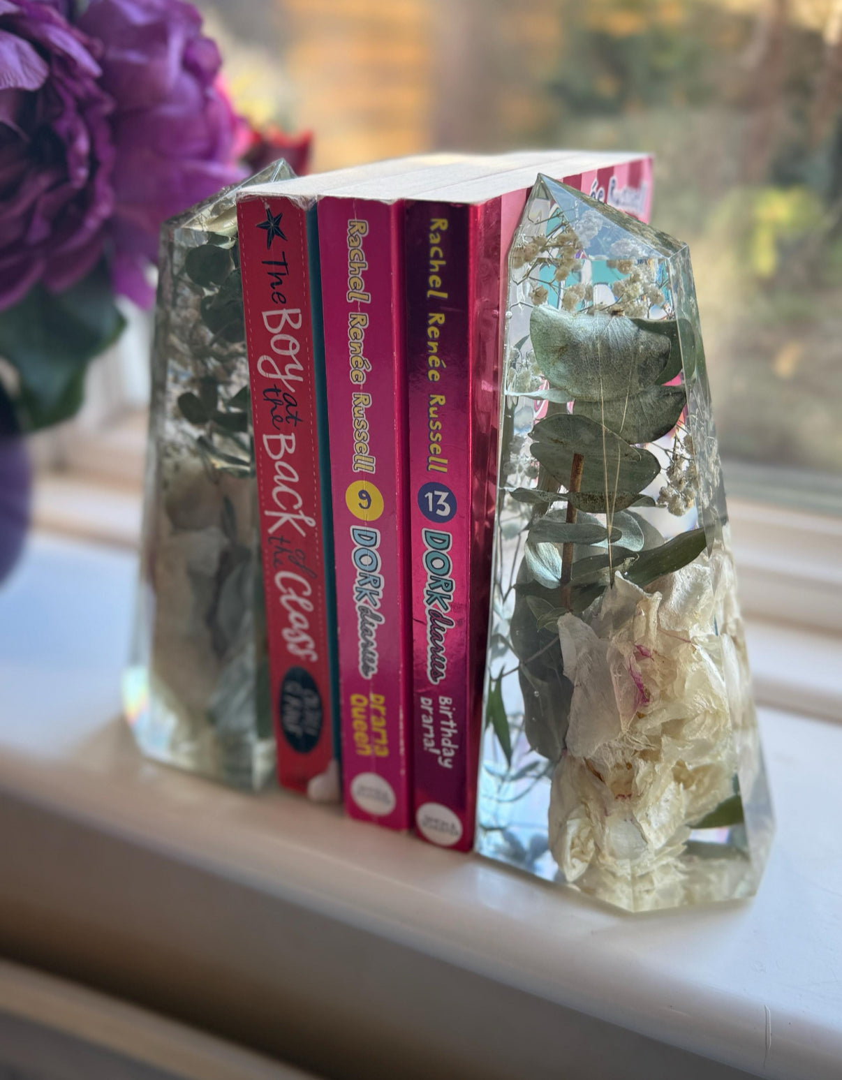 Resin Crystal Shaped Bookend Half Obelisk