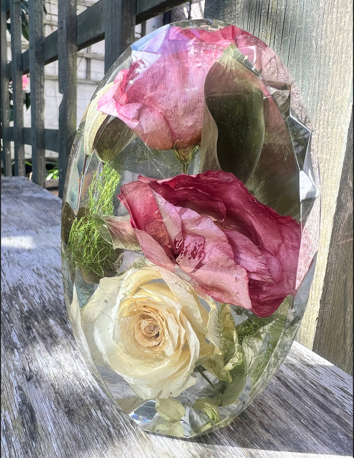 Gem Diamond Shape Geometric Wedding Bouquet Preservation Flowers Funeral Memorial Flowers Display Gift Present