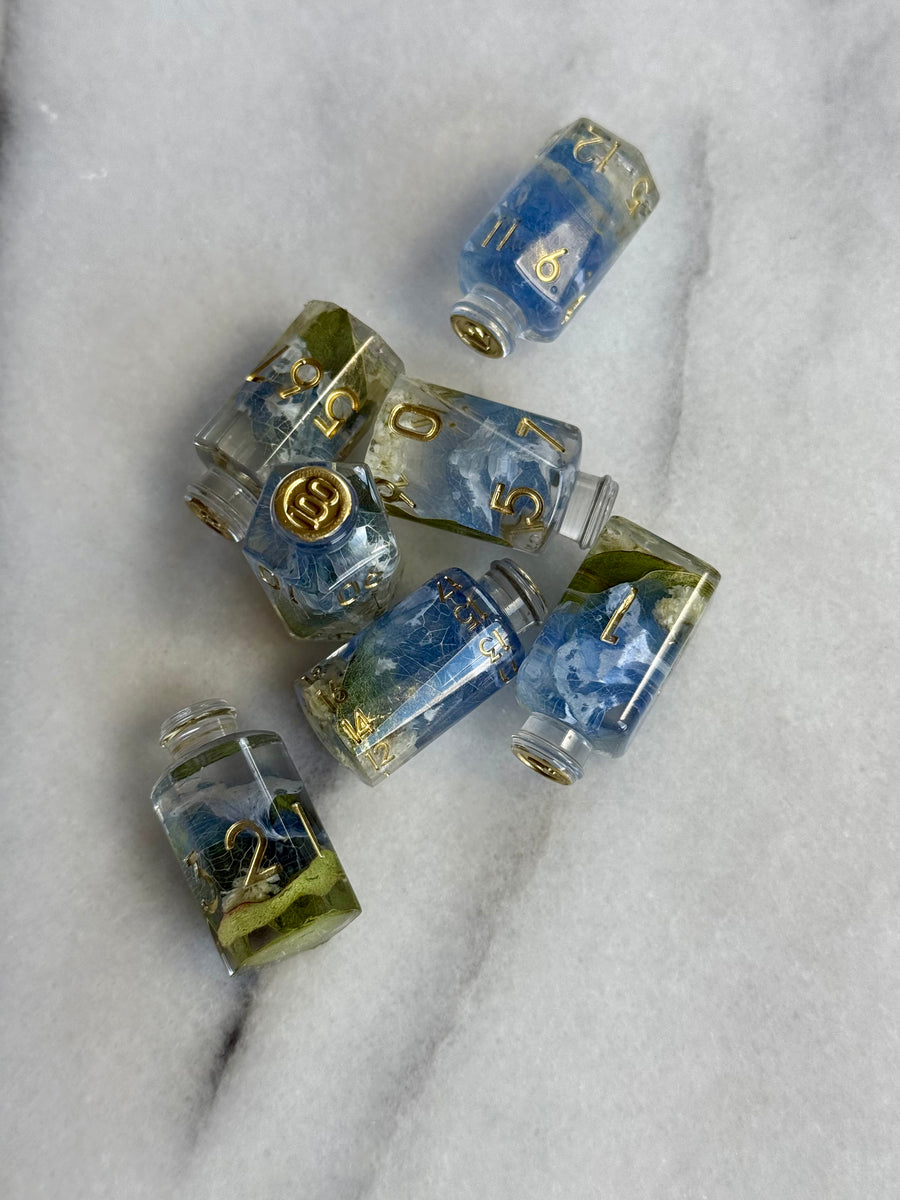 DND Dungeons and Dragons Dice Set Flower Preservation