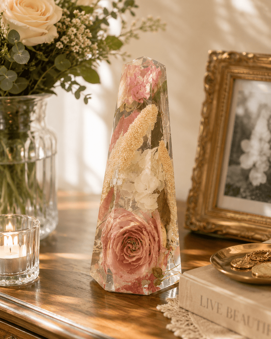 Resin Crystal Shaped Bookend Half Obelisk - Artisan Palace