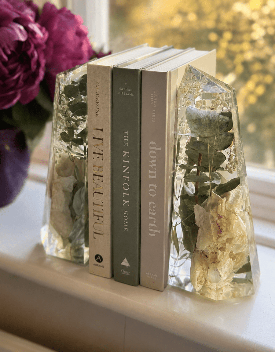 Resin Crystal Shaped Bookend Half Obelisk - Artisan Palace