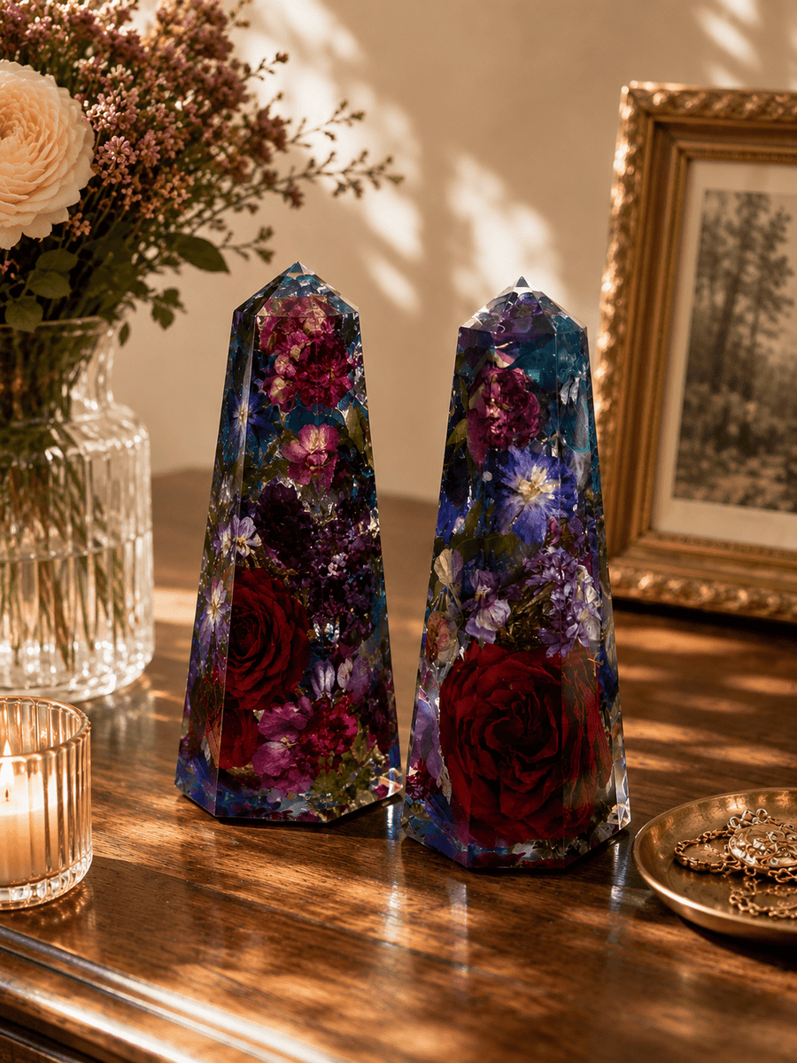 Resin Crystal Shaped Bookend Half Obelisk - Artisan Palace