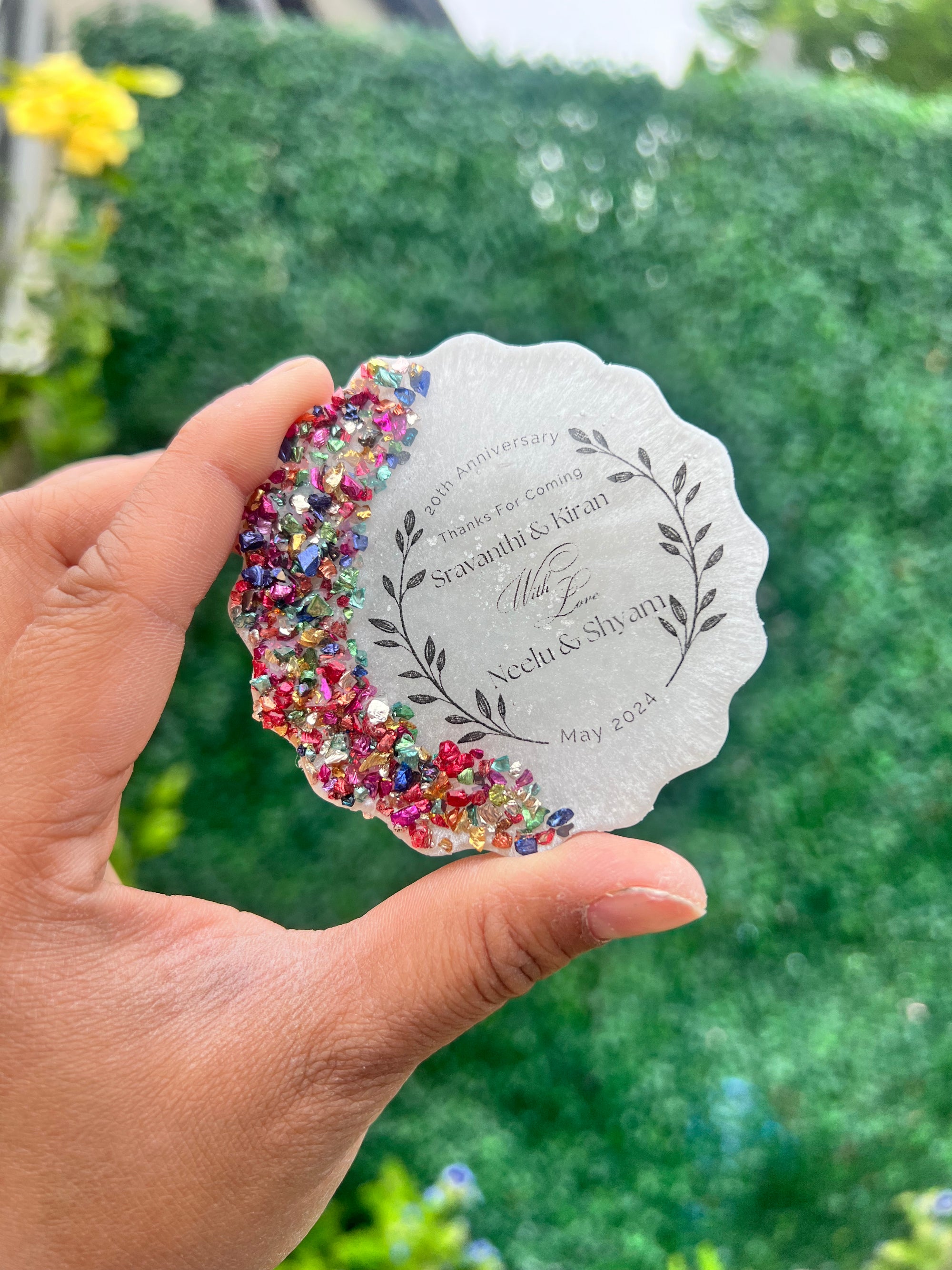 Personalised Geode Shape Magnet Favors