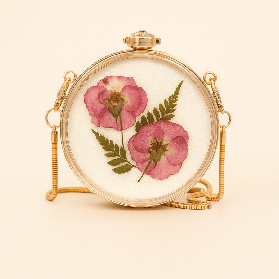 Resin Pressed Flower Clutch Bag - Artisan Palace