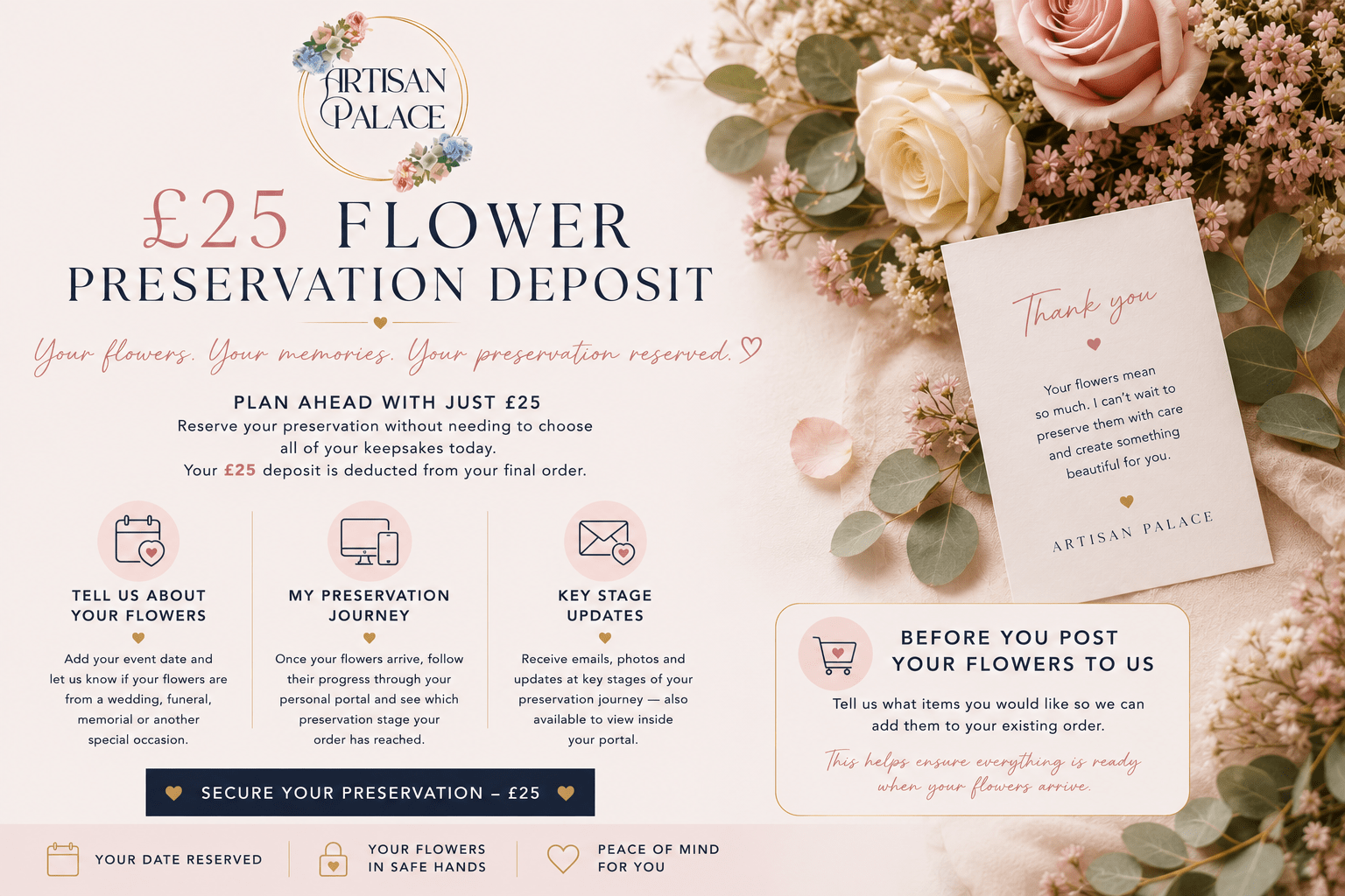 Flower Preservation Deposit - Artisan Palace