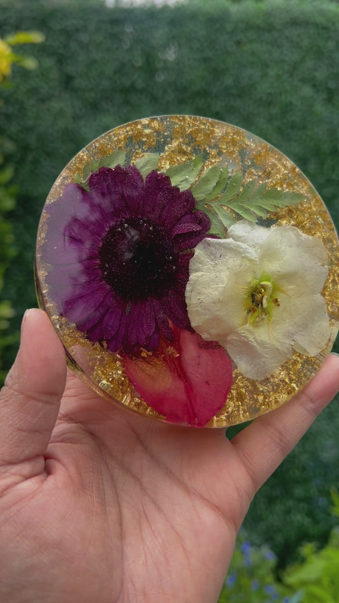 Coaster Round Circle Disk Flower Preservation Pressed Flowers Wedding Funeral Functional Gift 11cm x 2cm