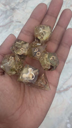 DND Dungeons and Dragons Dice Set Flower Preservation
