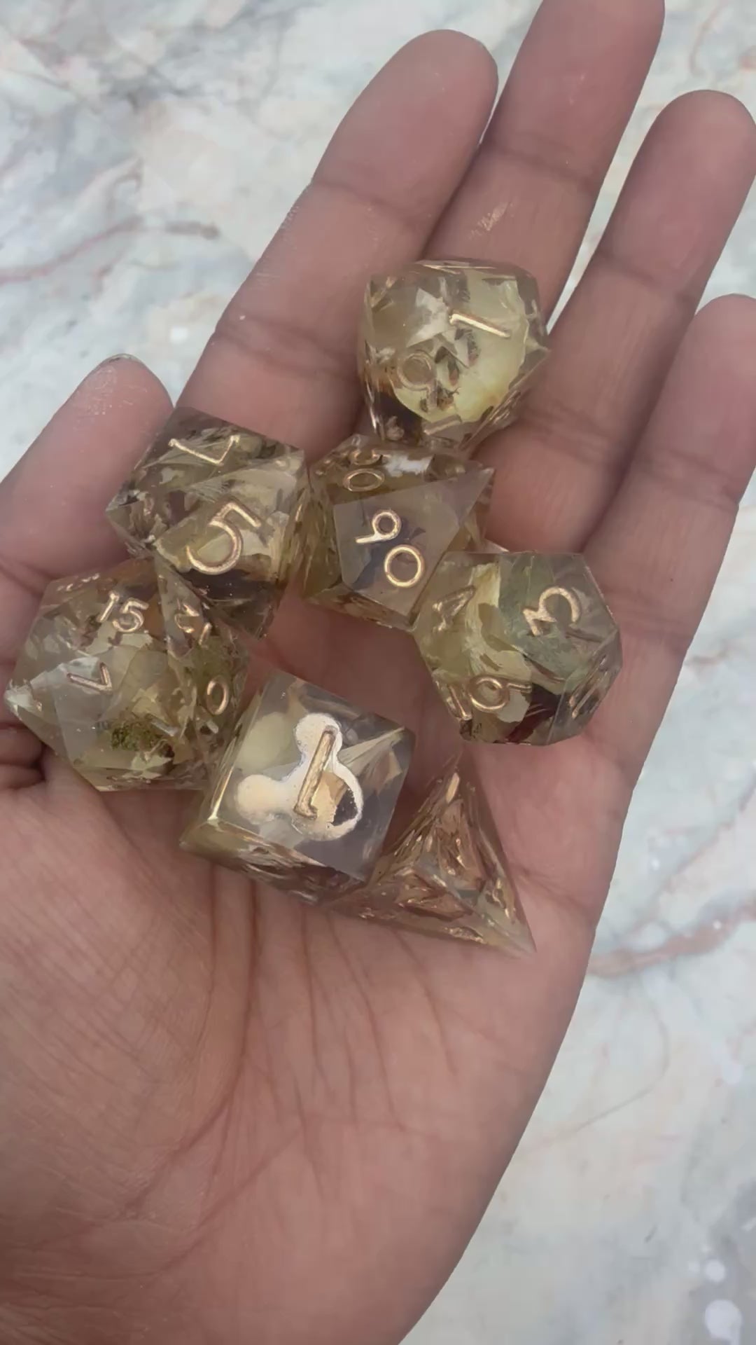 DND Dungeons and Dragons Dice Set Flower Preservation