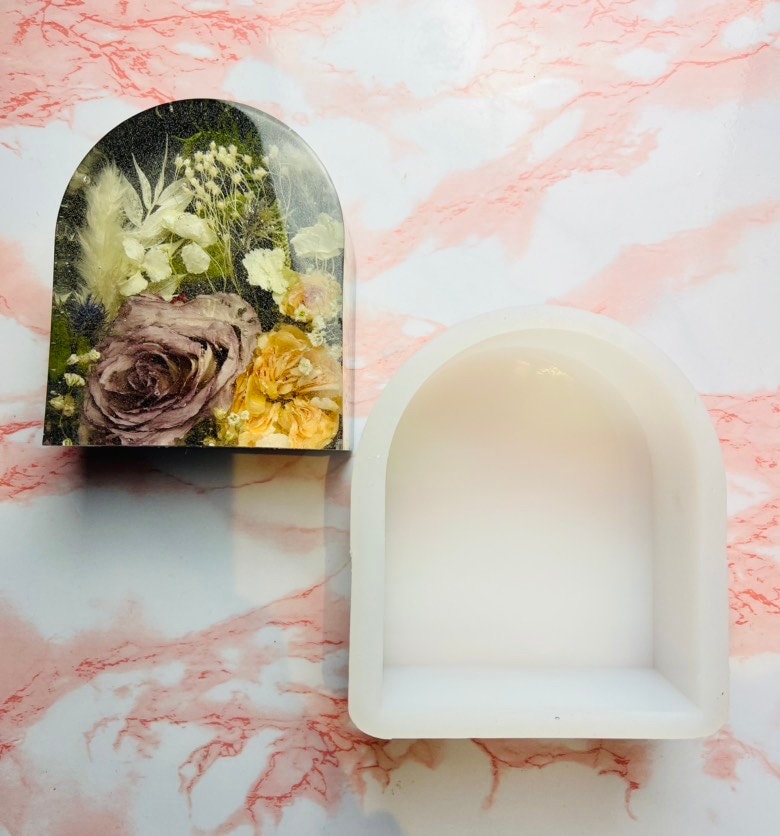 Jumbo Arch Mold for Resin, Jesmonite, Clay, Concrete Shiny Mould Platinum Silicone 25CM x 5CM Large Bookend Shape Classic Elegant Handmade