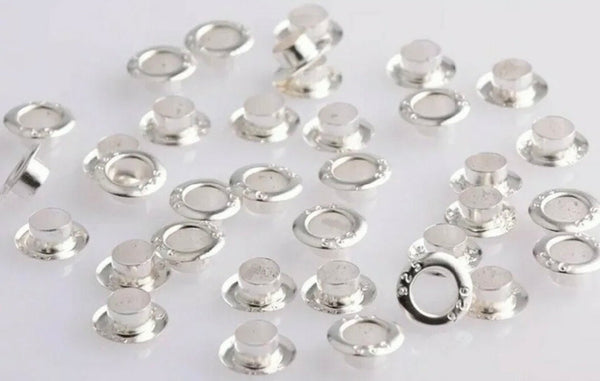 Bead Cap Grommets Silver Inserts for Pandora Beads with 50 Silver Plated Grommets | Use with UV Resin or Epoxy Resin