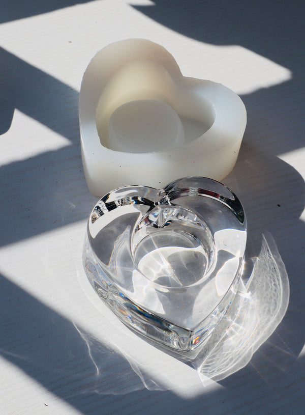 Heart Tealight Love Platinum Silicone Mould - 8.5CM x 3.5CM - Perfect for Resin Art Flower Preservation Display