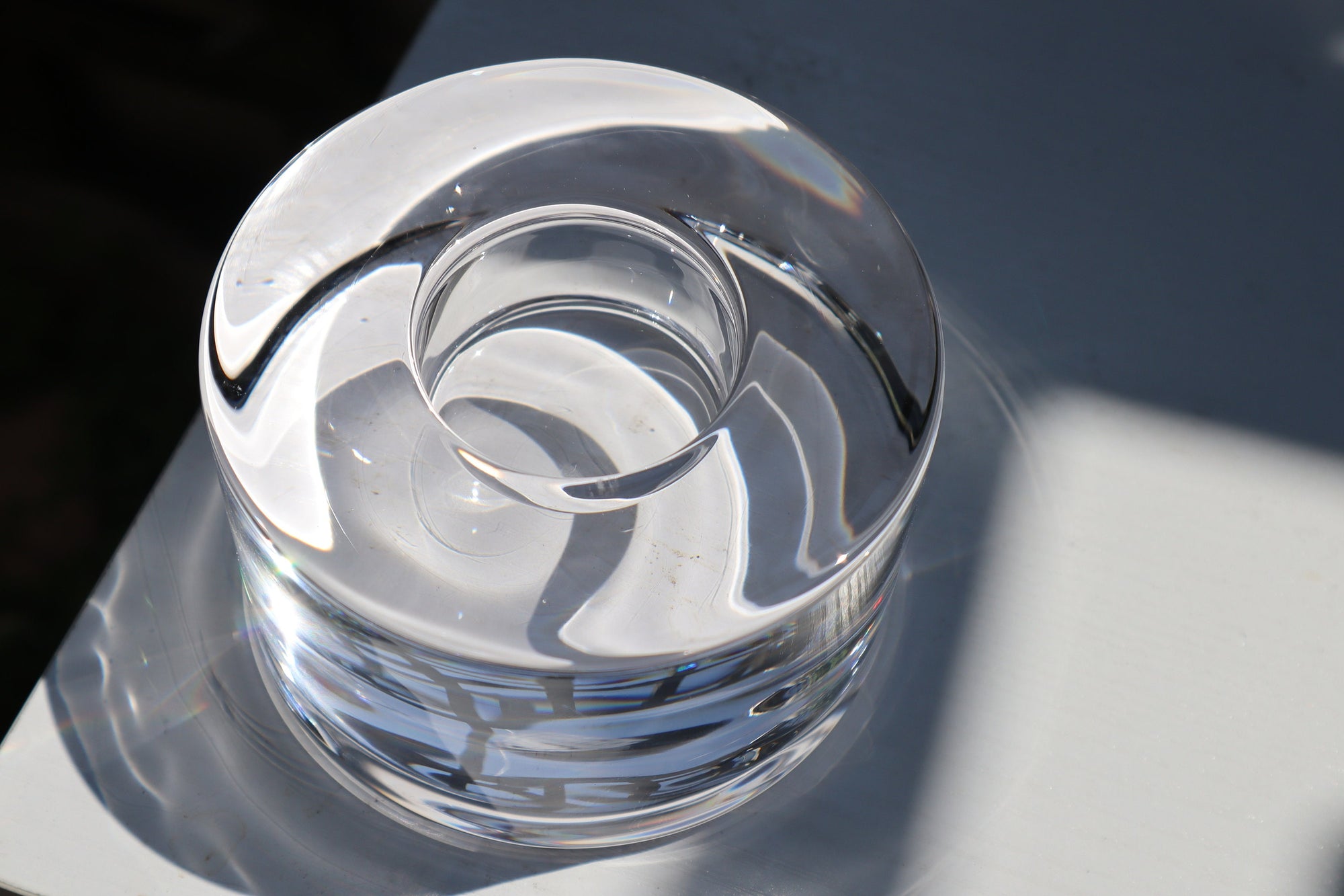 Round Chunky Classic Elegant Tealight 9.5CM Diameter Platinum Silicone Shiny Resin Mould