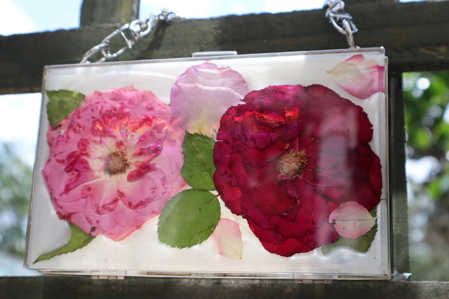 Resin Pressed Flower Clutch Bag - Artisan Palace