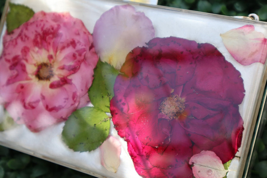 Resin Pressed Flower Clutch Bag - Artisan Palace