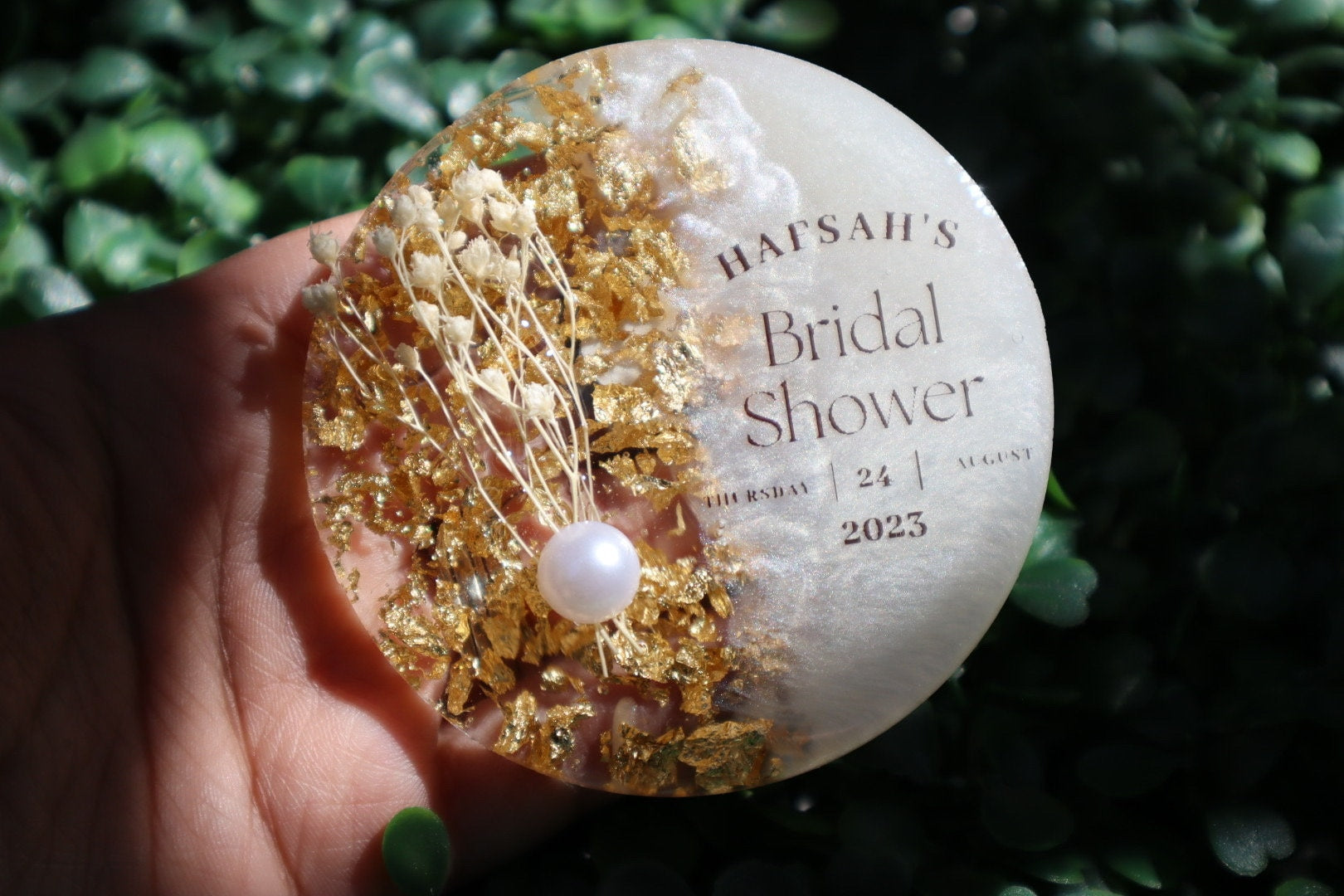 Personalised Round Flower Magnet Favors