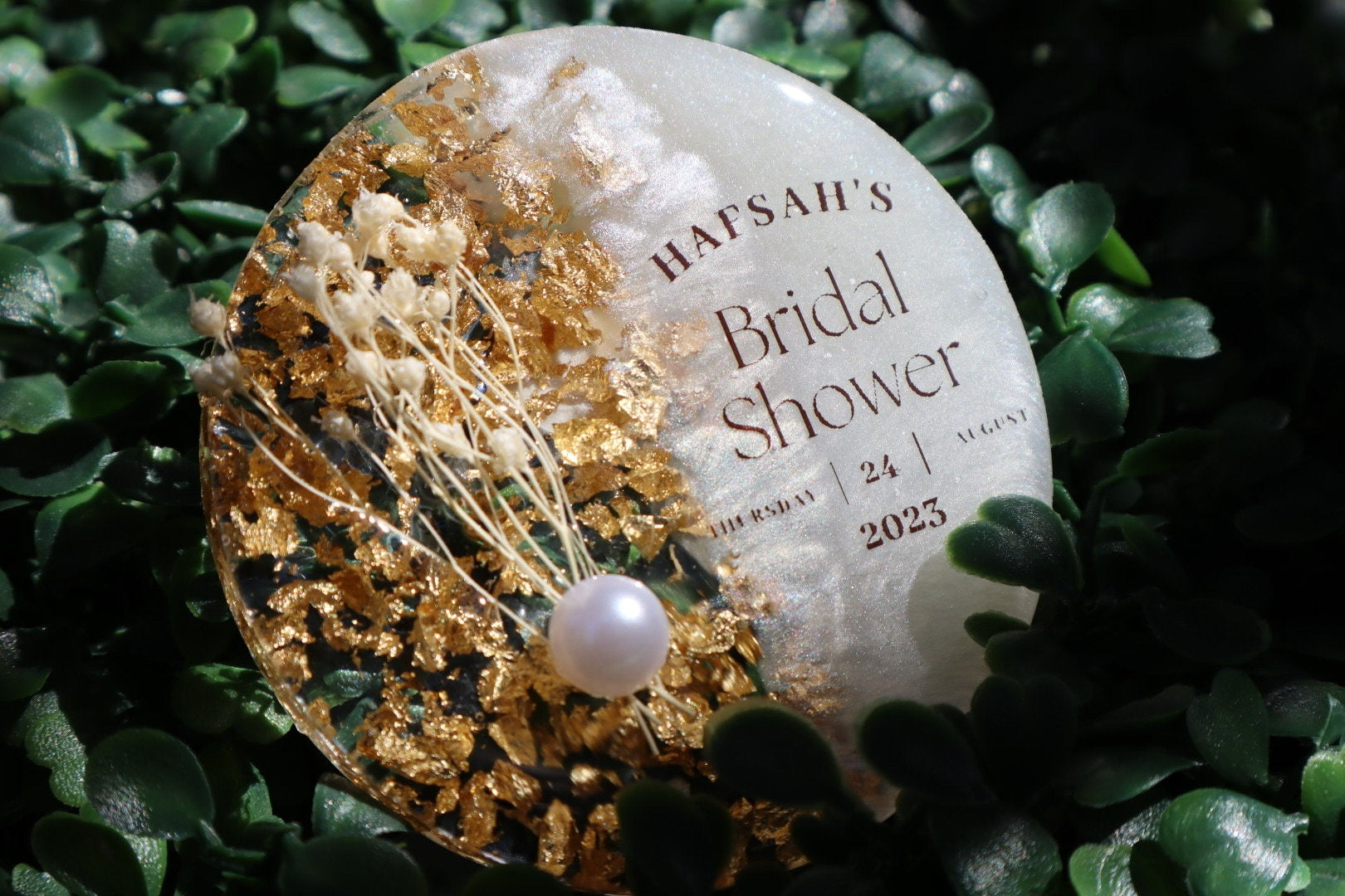 Personalised Round Flower Magnet Favors
